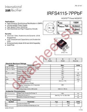 IRFS4115TRL7PP datasheet  